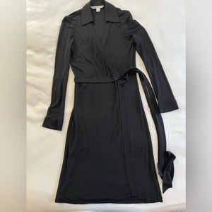 Diane von Furstenberg Wrap Dress, Black, size 8